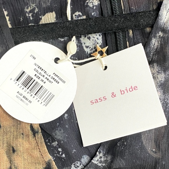 Sass & Bide Interstella Printed Sheer Silk Dress 2 NWT - Picture 6 of 14